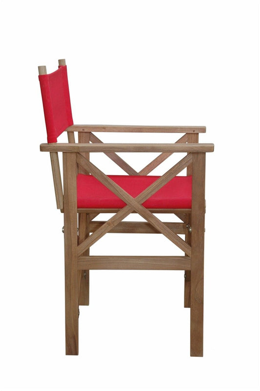 Anderson Teak Outdoor Folding Chairs JockeyRed Anderson Teak Director Folding Armchair w/ Canvas ( sold as a pair)