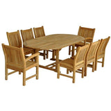 Anderson Teak Outdoor Teak Dining Set Anderson Teak Bahama Sahara Side Chair 7-Pieces 87" Oval Dining Set