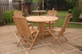 Anderson Teak Outdoor Teak Dining Set Anderson Teak Butterfly Comfort 5-Pieces Dining Table Set