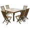Anderson Teak Outdoor Teak Dining Set Anderson Teak Windsor Classic Chair 7-Pieces Folding Dining Set