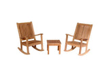 Anderson Teak Swing Chairs Anderson Teak Del-Amo Bahama 3-Pieces Set with Square Side Table