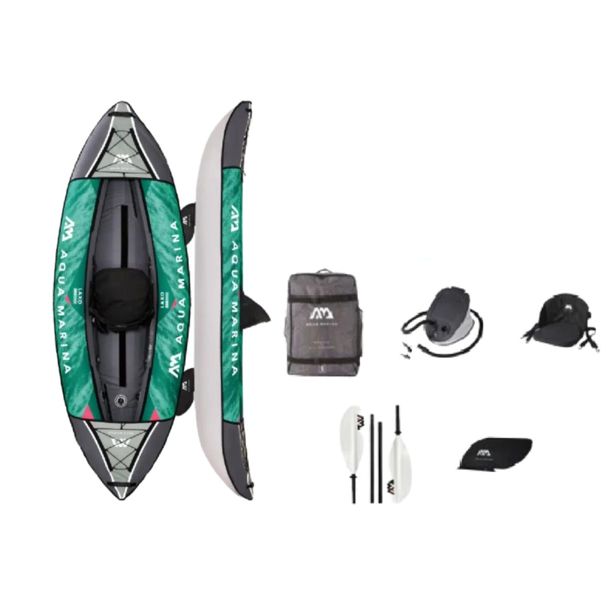 Aqua Marina - Laxo-285 Recreational Kayak - 1 person. Inflatable deck. Kayak paddle included. | LA-285-22