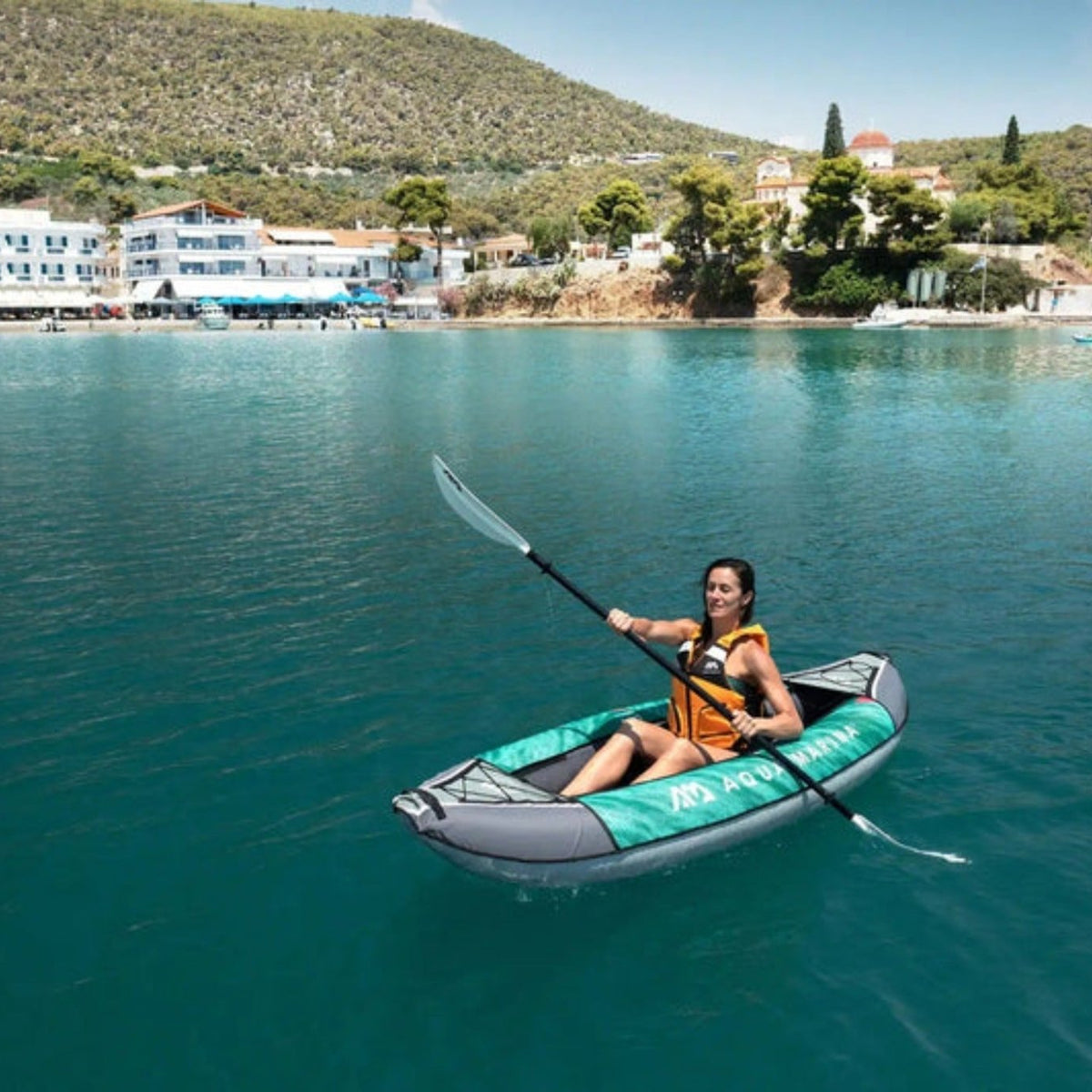 Aqua Marina - Laxo-285 Recreational Kayak - 1 person. Inflatable deck. Kayak paddle included. | LA-285-22