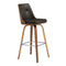 Armen Living Bar Stool Armen Living | Nolte 26" Swivel Counter Stool in Brown Faux Leather and Walnut Wood | LCNLBAWABR26