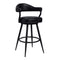 Armen Living Barstool Armen Living | Amador 26" Counter Height Barstool in a Black Powder Coated Finish and Vintage Black Faux Leather | 721535746965