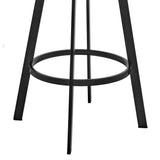 Armen Living Barstool Armen Living - Bronson 29" Bar Height Swivel Bar Stool in Black Finish and Black Faux Leather | 721535761852