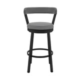 Armen Living Barstool Armen Living - Bryant 26" Counter Height Swivel Bar Stool in Black Finish and Black Faux Leather | LCBYBABLBL26