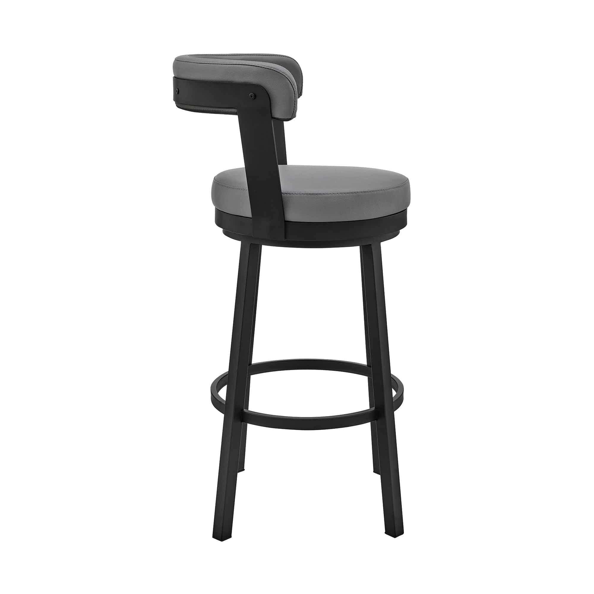 Armen Living Barstool Armen Living - Bryant 26" Counter Height Swivel Bar Stool in Black Finish and Black Faux Leather | LCBYBABLBL26