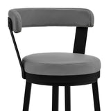 Armen Living Barstool Armen Living - Bryant 26" Counter Height Swivel Bar Stool in Black Finish and Black Faux Leather | LCBYBABLBL26