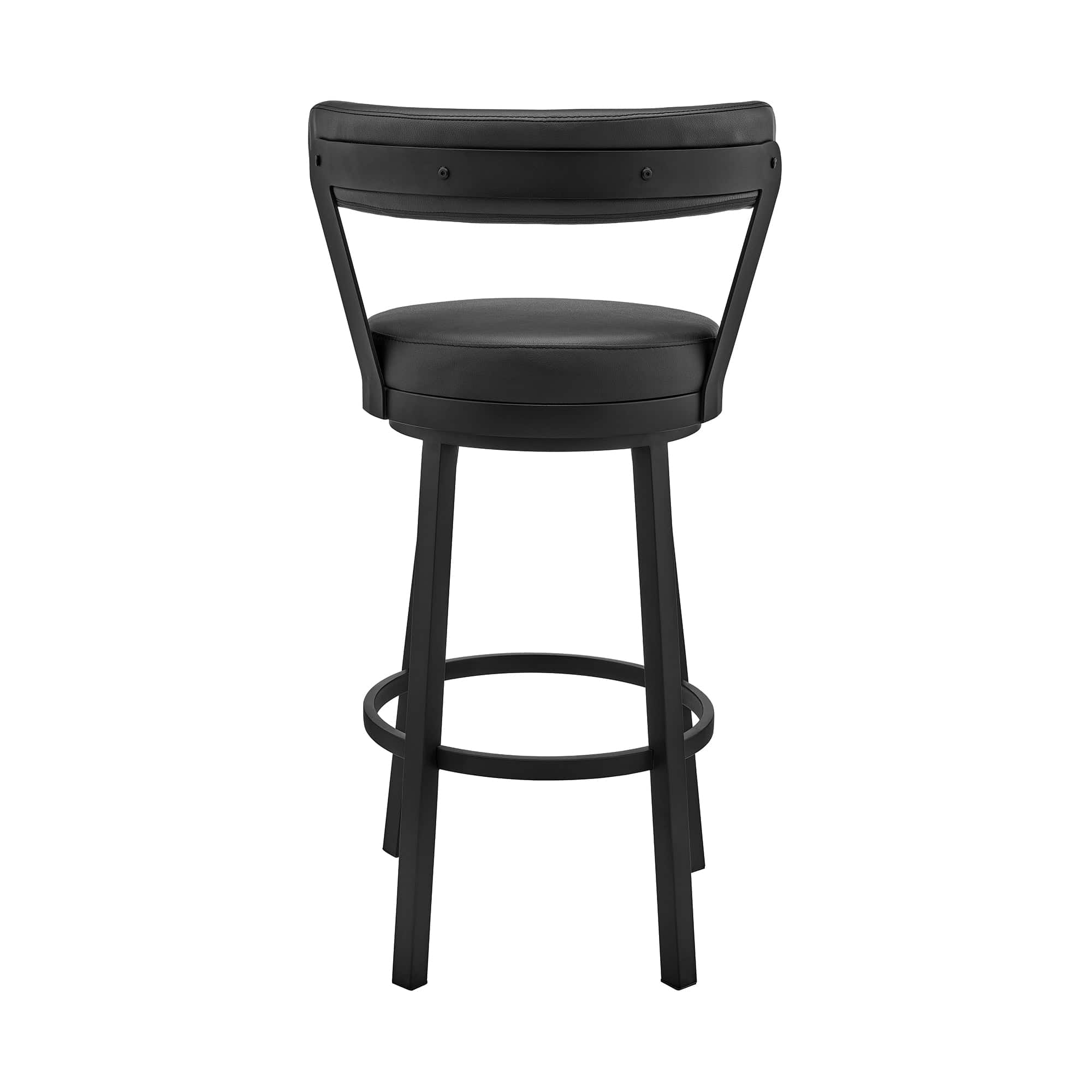 Armen Living Barstool Armen Living - Bryant 30" Bar Height Swivel Bar Stool in Black Finish and Black Faux Leather | LCBYBABLBL30