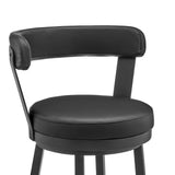 Armen Living Barstool Armen Living - Bryant 30" Bar Height Swivel Bar Stool in Black Finish and Black Faux Leather | LCBYBABLBL30