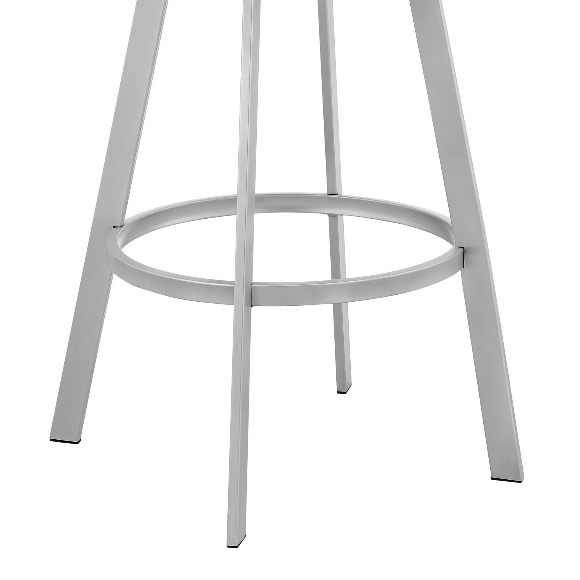 Armen Living Barstool Armen Living | Capri 30" Swivel Slate Grey Faux Leather and Silver Metal Bar Stool | LCCPBASLGR30