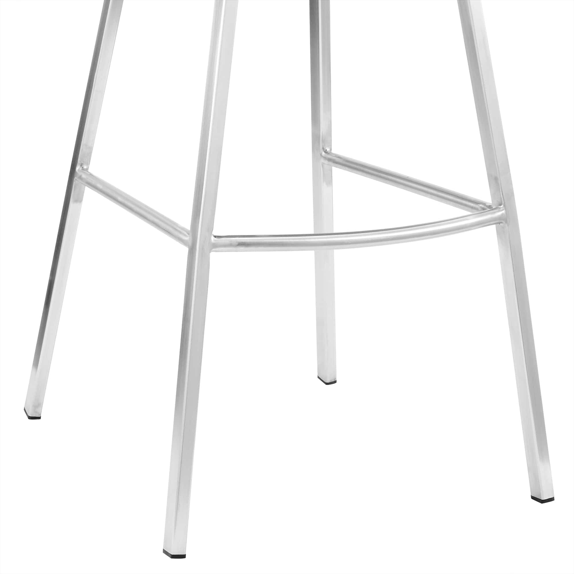 Armen Living Barstool Armen Living - Carise Gray Faux Leather and Brushed Stainless Steel Swivel 26" Counter Stool | LCCABABSGR26