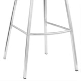 Armen Living Barstool Armen Living - Carise Gray Faux Leather and Brushed Stainless Steel Swivel 26" Counter Stool | LCCABABSGR26