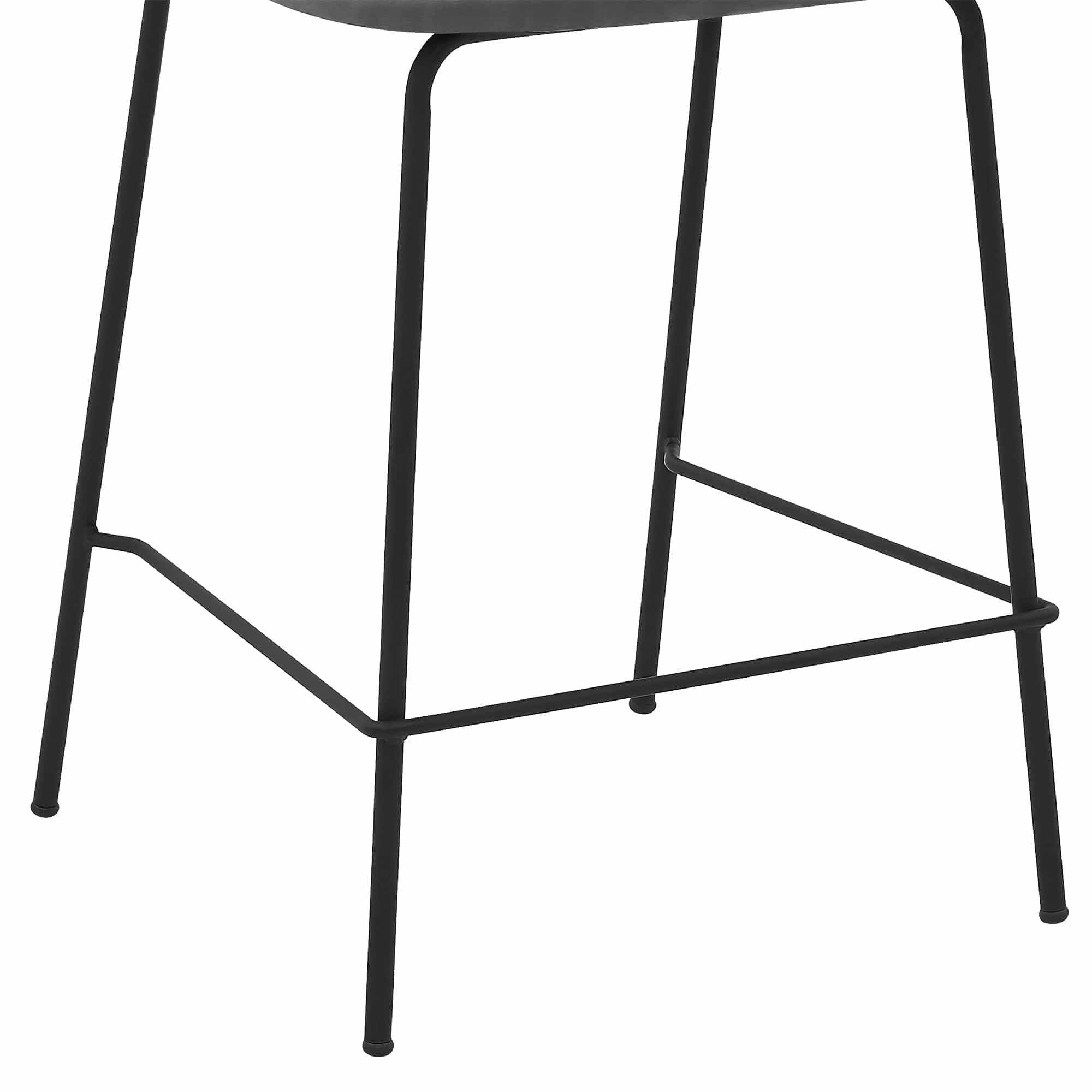 Armen Living Barstool Armen Living | Carlo 26" Gray Faux Leather and Black Metal Counter Height Bar Stool | LCCOBABLGR26