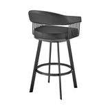 Armen Living Barstool Armen Living - Chelsea 26" Counter Height Swivel Bar Stool in Black Finish and Black Faux Leather | LCCSBABLBL26