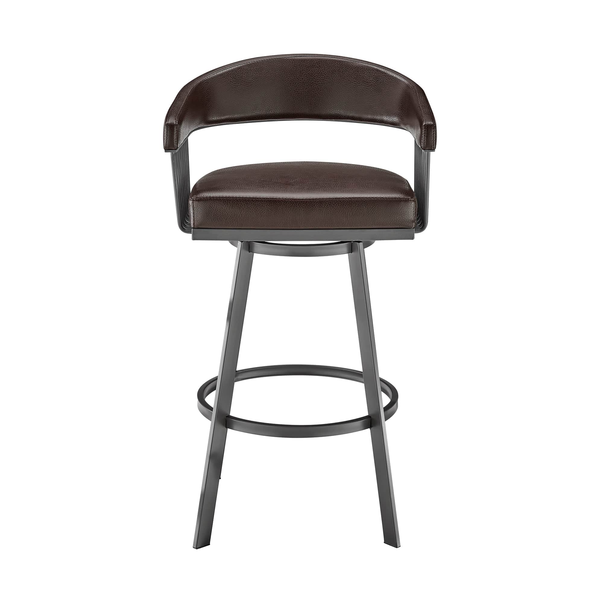 Armen Living Barstool Armen Living - Chelsea 26" Counter Height Swivel Bar Stool in Black Finish and Black Faux Leather | LCCSBABLBL26