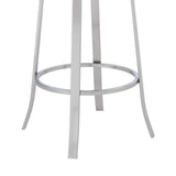 Armen Living Barstool Armen Living | Cherie Contemporary 30" Bar Height Barstool in Brushed Stainless Steel Finish and Gray Faux Leather | LCCHBABSGR30