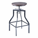 Armen Living Barstool Armen Living - Concord Adjustable Barstool in Industrial Gray Finish with Pine Wood Seat | LCCOSTSBPI