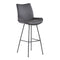 Armen Living Barstool Armen Living | Coronado Contemporary 30" Bar Height Barstool in Brushed Gray Powder Coated Finish and Gray Faux Leather | LCCDBAGR30