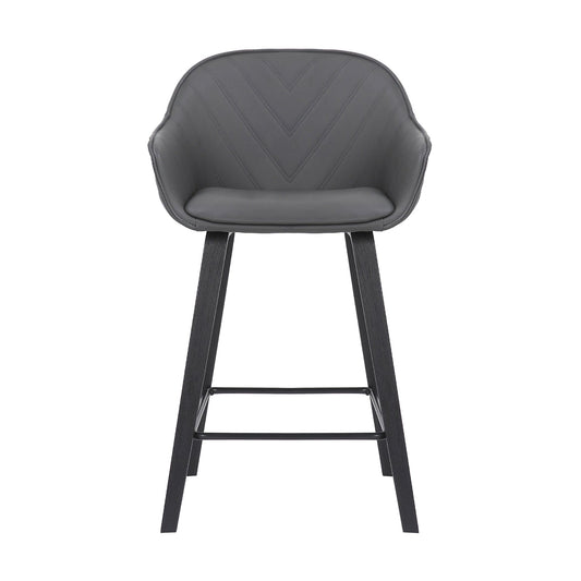 Armen Living Barstool Armen Living | Crimson Faux Leather and Wood Bar and Counter Height Stool | LCCRBAGR26