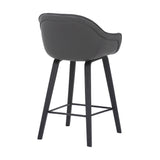 Armen Living Barstool Armen Living | Crimson Faux Leather and Wood Bar and Counter Height Stool | LCCRBAGR26