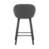 Armen Living Barstool Armen Living | Crimson Faux Leather and Wood Bar and Counter Height Stool | LCCRBAGR26