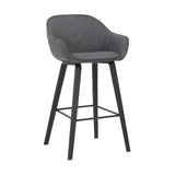 Armen Living Barstool Armen Living | Crimson Faux Leather and Wood Bar and Counter Height Stool | LCCRBAGR30