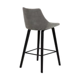 Armen Living Barstool Armen Living - Dani 26" Gray Velvet Barstool in Black Brushed Wood Finish | LCDIBABLGR26