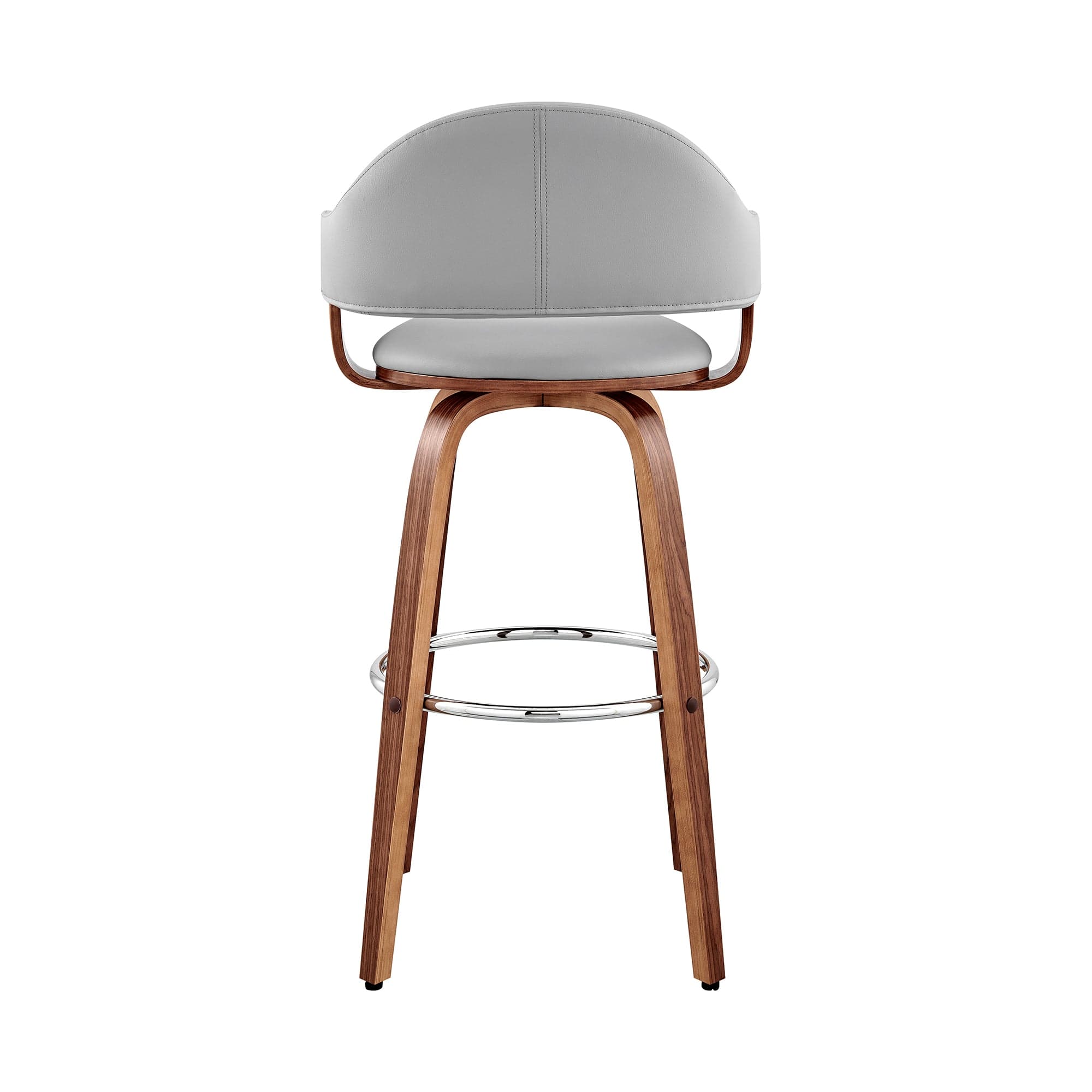 Armen Living Barstool Armen Living - Daxton 26" Gray Faux Leather and Walnut Wood Bar Stool | LCDXBAWAGR26