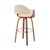 Armen Living Barstool Armen Living - Daxton 26" Gray Faux Leather and Walnut Wood Bar Stool | LCDXBAWAGR26