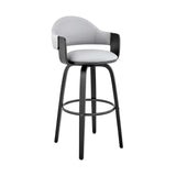 Armen Living Barstool Armen Living - Daxton 26" Gray Faux Leather and Walnut Wood Bar Stool | LCDXBAWAGR26