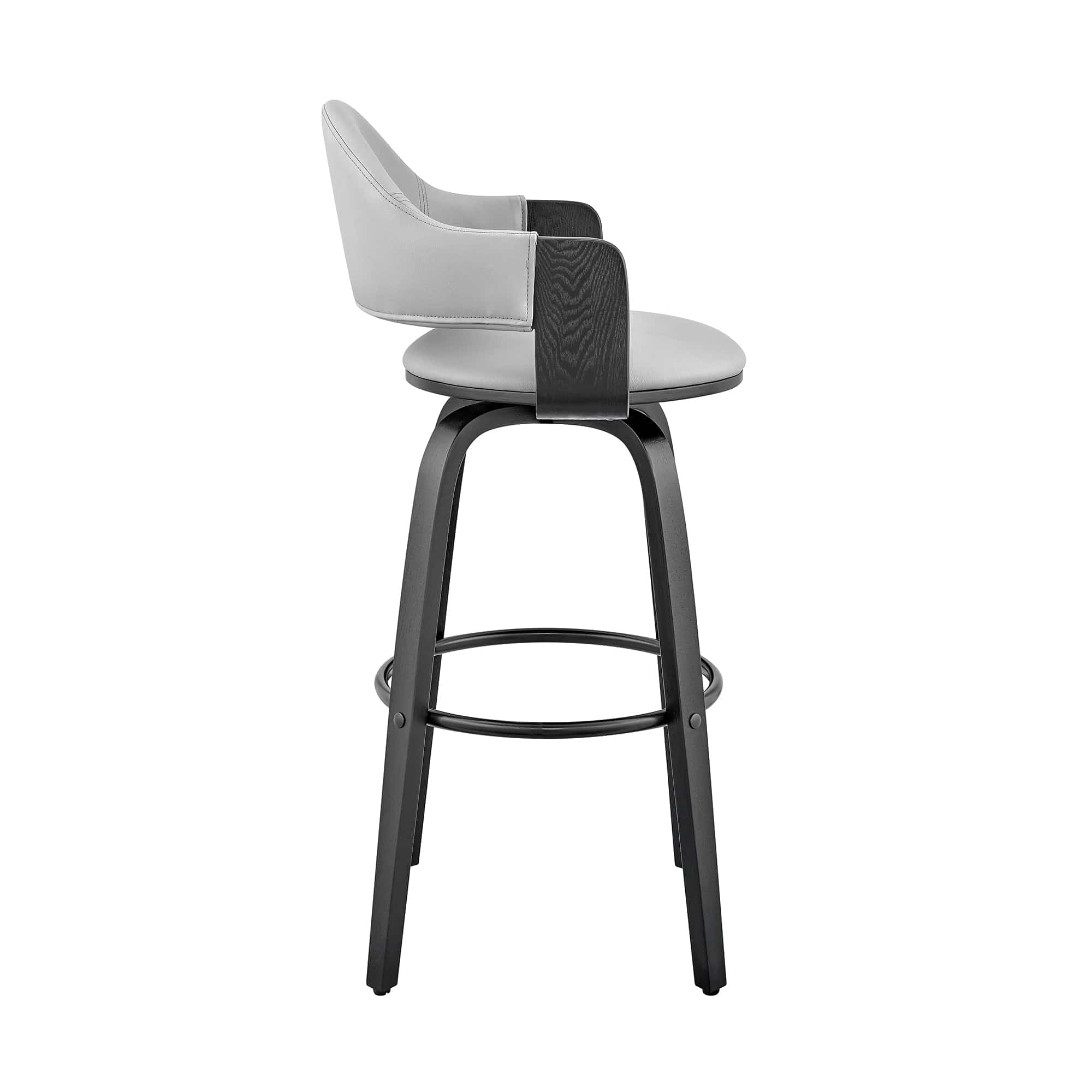 Armen Living Barstool Armen Living - Daxton 26" Gray Faux Leather and Walnut Wood Bar Stool | LCDXBAWAGR26