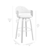 Armen Living Barstool Armen Living - Daxton 26" Gray Faux Leather and Walnut Wood Bar Stool | LCDXBAWAGR26