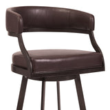 Armen Living Barstool Armen Living | Dione 26" Counter Height Barstool in Auburn Bay and Brown Faux Leather | 721535746927