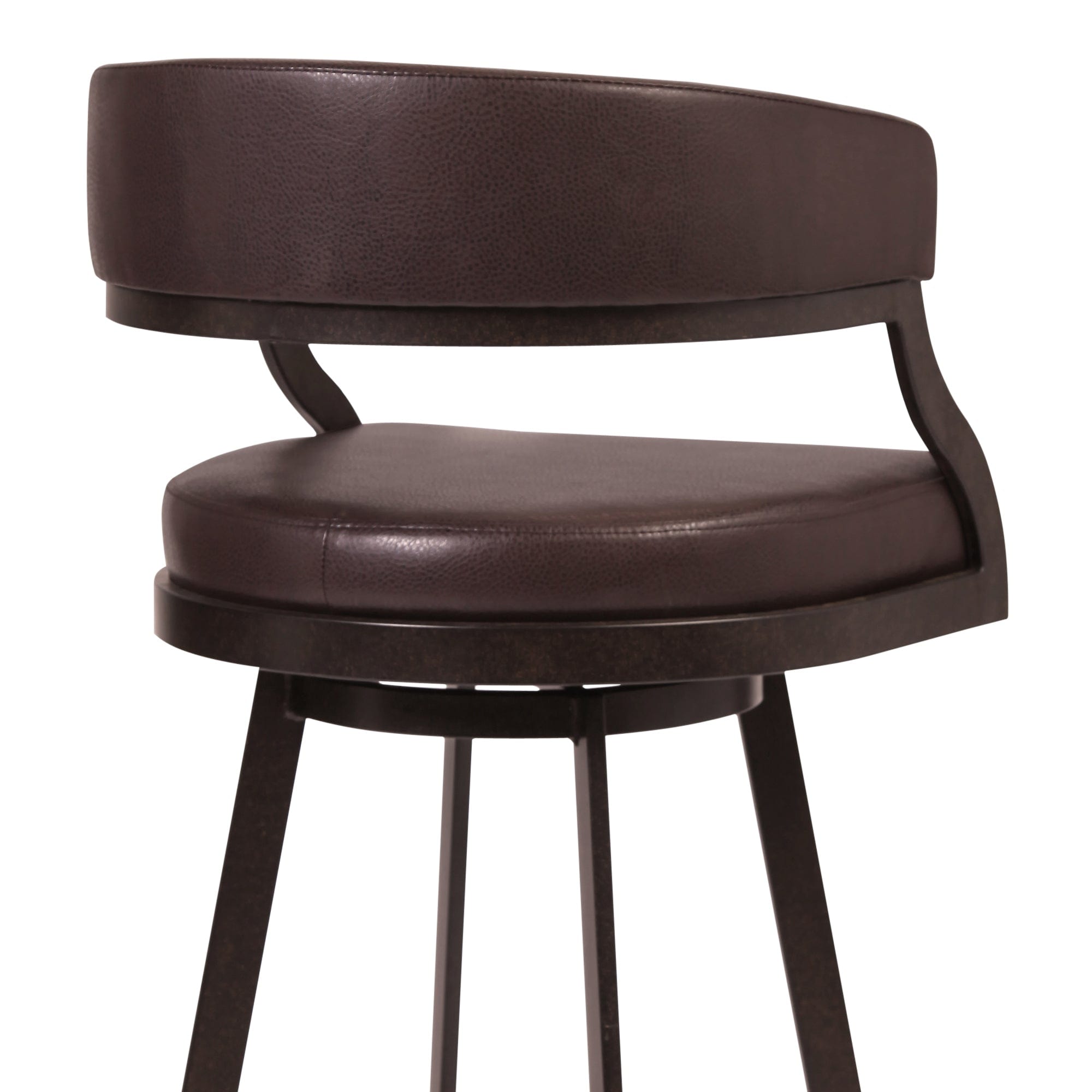 Armen Living Barstool Armen Living | Dione 26" Counter Height Barstool in Auburn Bay and Brown Faux Leather | 721535746927