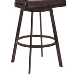 Armen Living Barstool Armen Living | Dione 26" Counter Height Barstool in Auburn Bay and Brown Faux Leather | 721535746927