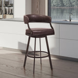 Armen Living Barstool Armen Living | Dione 26" Counter Height Barstool in Auburn Bay and Brown Faux Leather | 721535746927