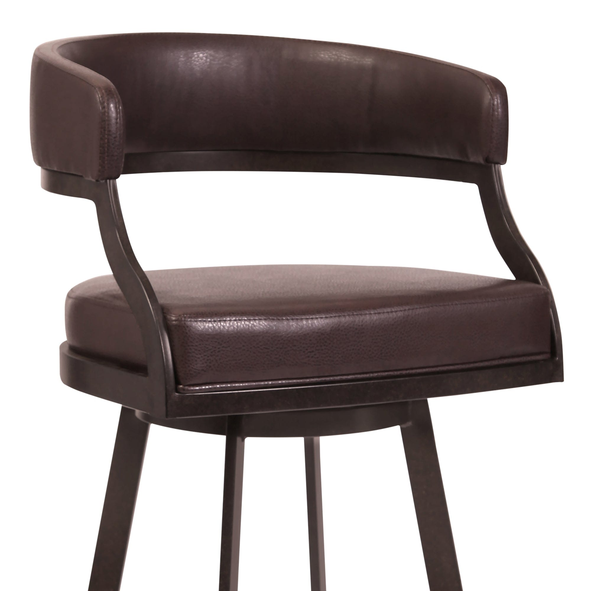 Armen Living Barstool Armen Living - Dione 26" Counter Height Barstool in Auburn Bay and Brown Faux Leather | 721535746927