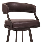 Armen Living Barstool Armen Living - Dione 26" Counter Height Barstool in Auburn Bay and Brown Faux Leather | 721535746927
