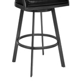 Armen Living Barstool Armen Living - Dione 26" Counter Height Barstool in Auburn Bay and Brown Faux Leather | 721535746927