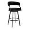 Armen Living Barstool Armen Living | Dione 26" Counter Height Barstool in Mineral Finish and Vintage Black Faux Leather | 721535746941