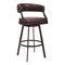 Armen Living Barstool Armen Living | Dione 30" Bar Height Barstool in Auburn Bay and Brown Faux Leather | 721535746934