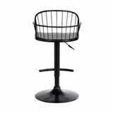 Armen Living Barstool Armen Living - Edward Adjustable Black Wood and Metal Barstool | LCEWBABLBL