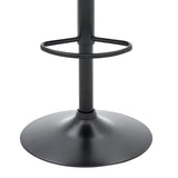 Armen Living Barstool Armen Living | Etienne Adjustable Swivel Gray Faux Leather and Black Metal Bar Stool | LCETBABLGR