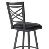 Armen Living Barstool Armen Living | Fargo 30" Counter Height Metal Barstool in Mineral Finish with Black Faux Leather | LCFA30BAMFBL
