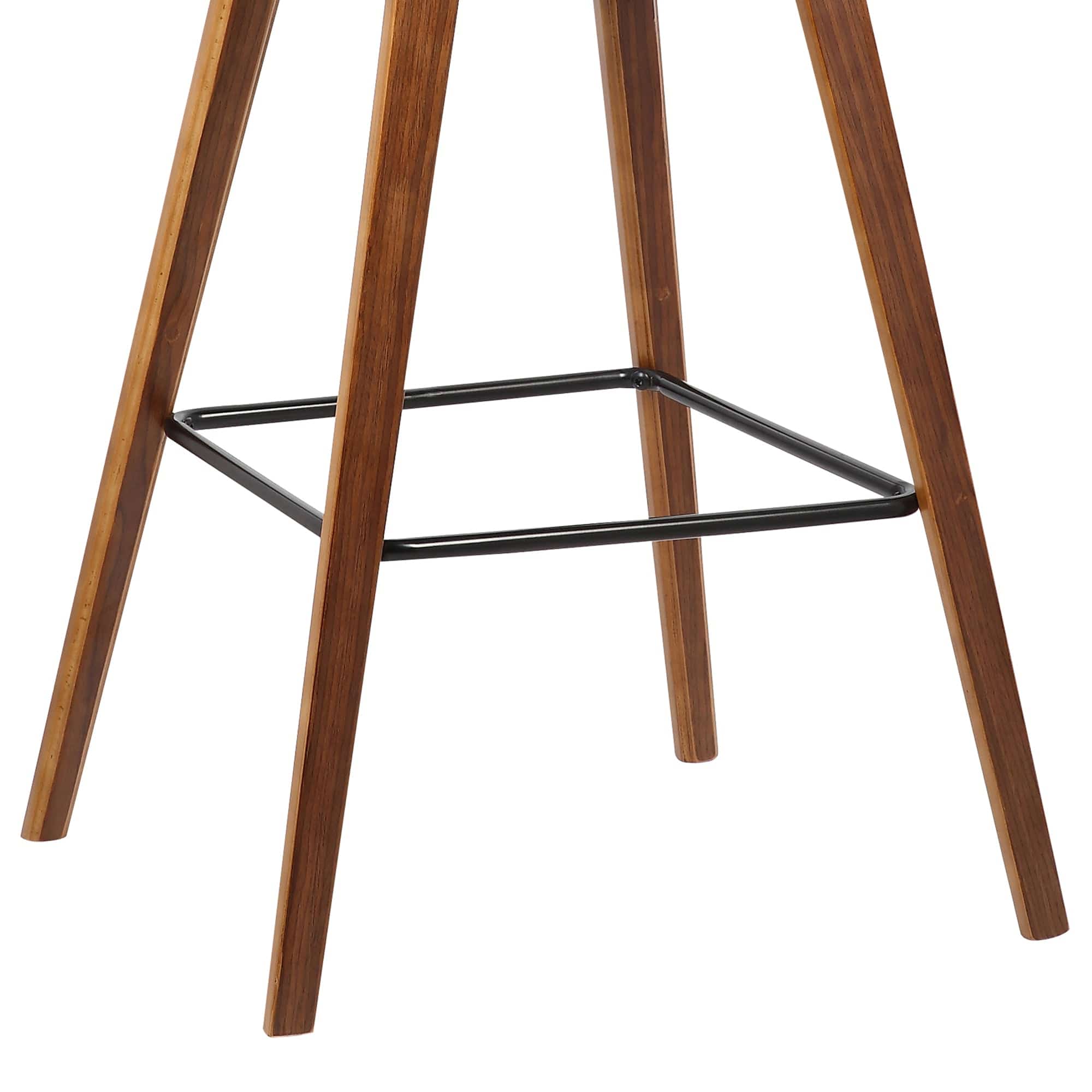 Armen Living Barstool Armen Living - Fox 25.5" Counter Height Brown Faux Leather and Walnut Wood Mid-Century Modern Bar Stool | LCFOBAWABR26