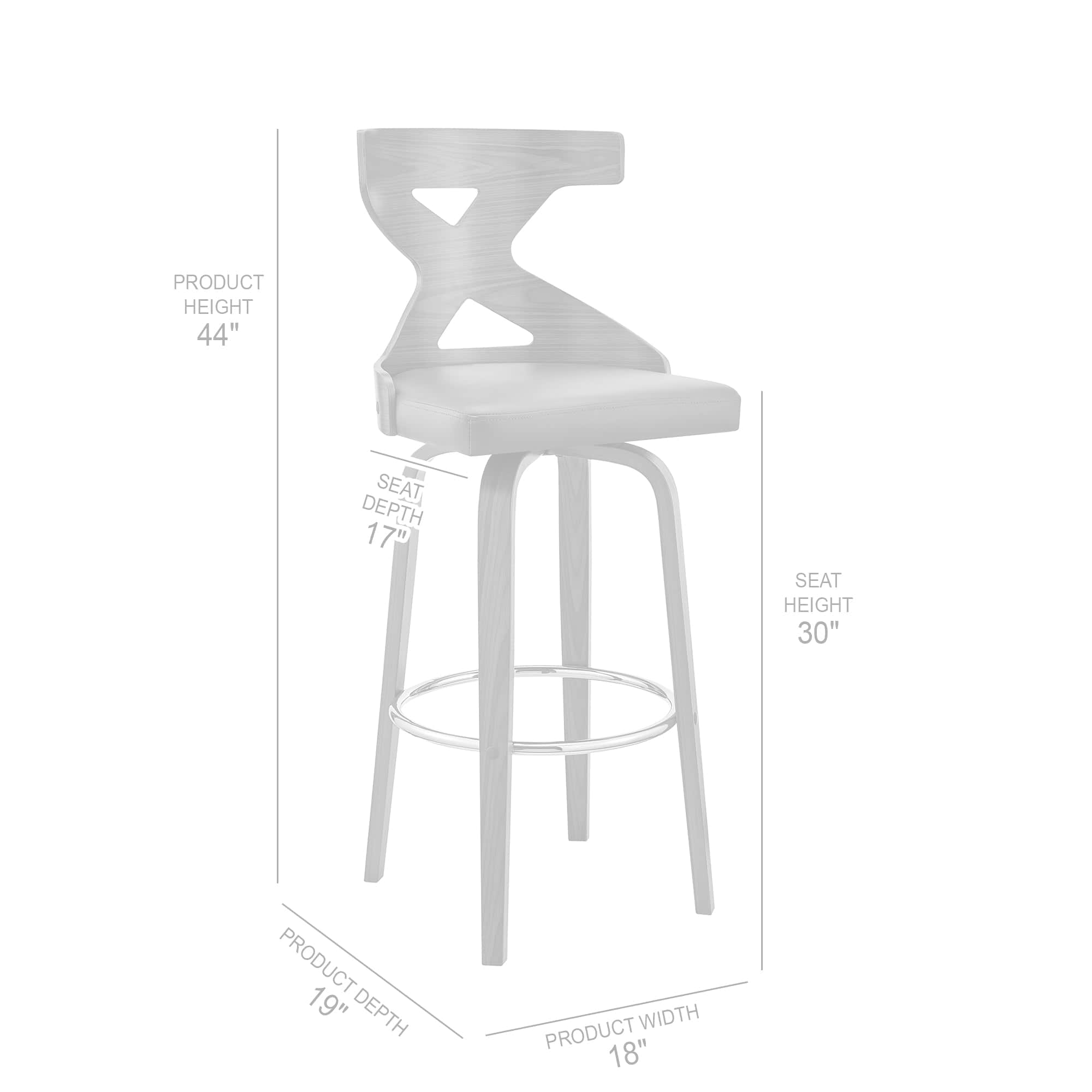 Armen Living Barstool Armen Living | Gayle 30" Swivel Cross Back Cream Faux Leather and Walnut Wood Bar Stool | LCGGBAWACR30