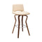 Armen Living Barstool Armen Living | Gerty 26" Swivel Cream Faux Leather and Walnut Wood Bar Stool | LCGYBAWACR26