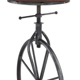 Armen Living Barstool Armen Living - Harlem Adjustable Height Swivel Wrangler Fabric and Metal Bicycle Bar Stool | LCHASTSBWR